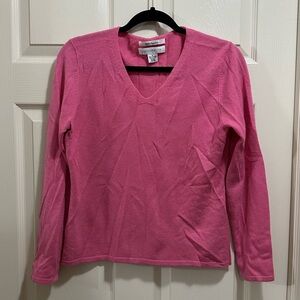 Women’s pursuits, ltd. Cashmere sweater long sleeve vneck pink size medium